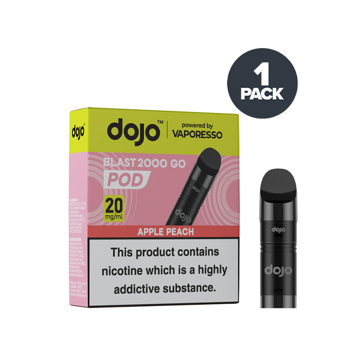 Apple Peach Vaporesso Dojo Blast 2000 Go Pod and Box