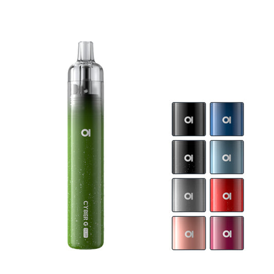 Aspire Cyber G Slim Pod Kit with 8 squares showcasing 8 of the 10 available colours