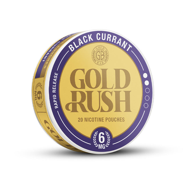 Tub of Black Currant Gold Rush Nicotine Pouches