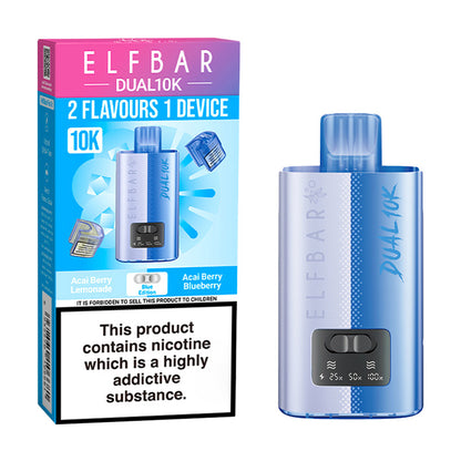 Blue Edition Elf Bar Dual 10K Starter Vape Kit and Box