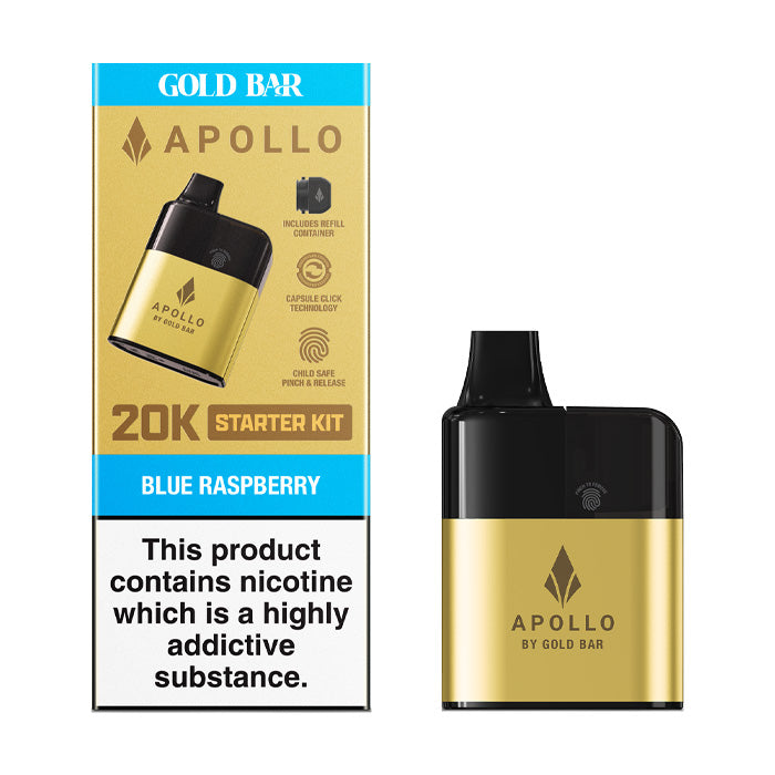 Blue Raspberry Gold Bar Apollo 20K Starter Kit and Box