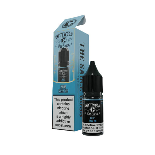 Blue Razz Ice 10ml Nic Salt E-Liquid by Cuttwood Bar Salts