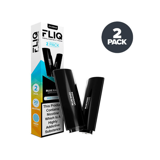 Blue Razz Lemonade Avomi Fliq 4in1 Prefilled Pods and Box