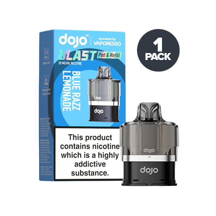 Blue Razz Lemonade Vaporesso Dojo Blast Pod and Box