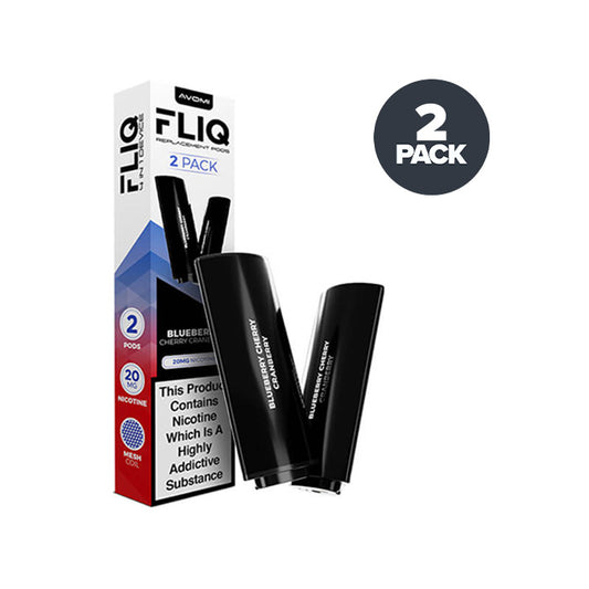 Blueberry Cherry Cranberry Avomi Fliq 4in1 Prefilled Pods and Box