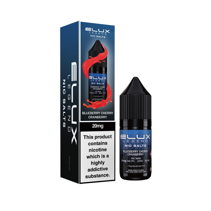 Blueberry Cherry Cranberry Elux 10ml Nic Salt and Box