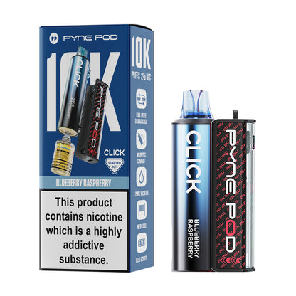 Blueberry Raspberry Pyne Click 10K Vape Kit and Box