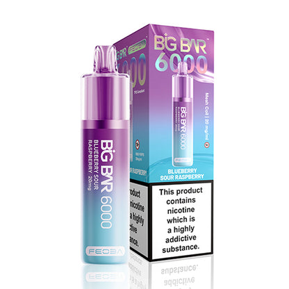 Blueberry Sour Raspberry Feoba Big Bar 6000 Disposable Vape with Box