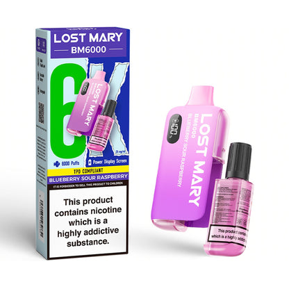 Blueberry Sour Raspberry Lost Mary BM6000 Disposable Vape