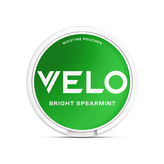 Tub of Bright Spearmint Velo Mini Nicotine Pouches