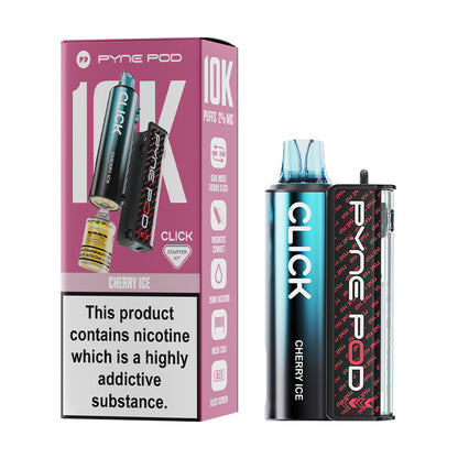 Cherry Ice Pyne Click 10K Vape Kit and Box