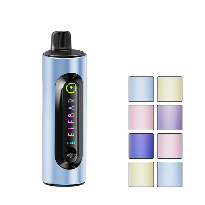 Elf Bar 4in1 Vape Kit with eight squares showcasing 8 of the 16 available colours