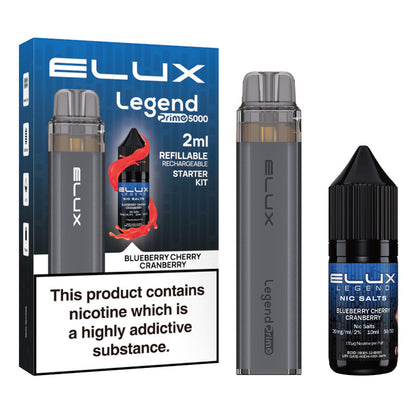 Elux Legend Prime 5000 Disposable Vape Blueberry Cherry Cranberry