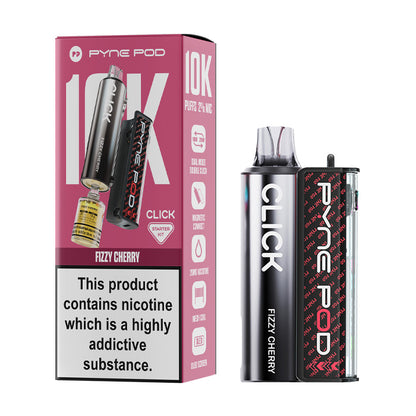 Fizzy Cherry Pyne Click 10K Vape Kit and Box