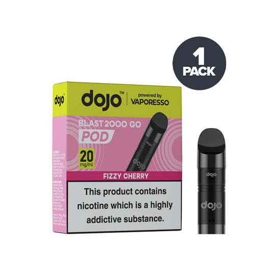 Fizzy Cherry Vaporesso Dojo Blast 2000 Go Pod and Box