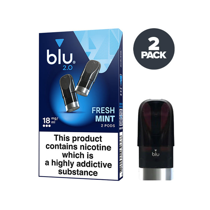 Fresh Mint Blu 2.0 Pre-filled Pod and Box 18mg