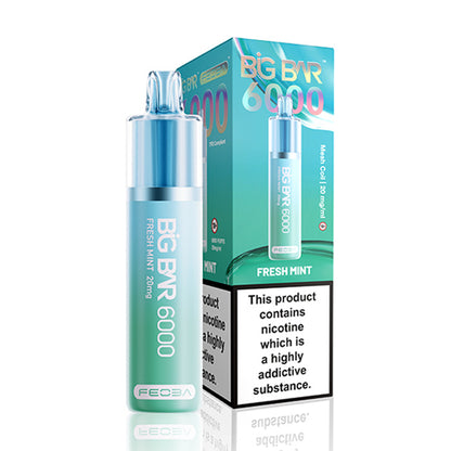 Fresh Mint Feoba Big Bar 6000 Disposable Vape with Box