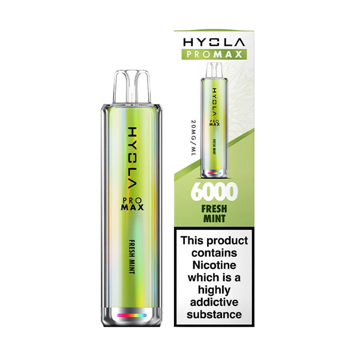 Fresh Mint Hyola Pro Max 6000 Disposable Vape and Box