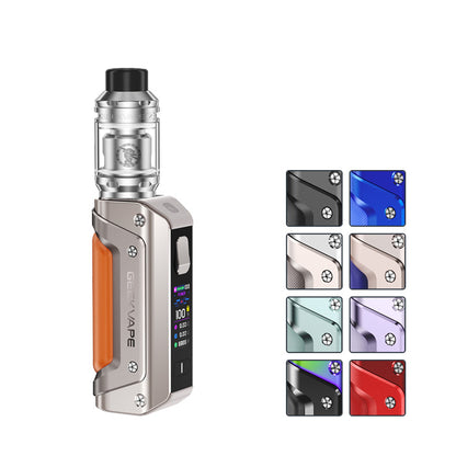 Geekvape Aegis Solo 3 Kit with 8 squares showcasing eight of the 10 available colours