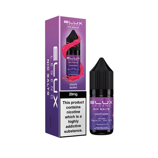 Grape Berry Elux 10ml Nic Salt and Box