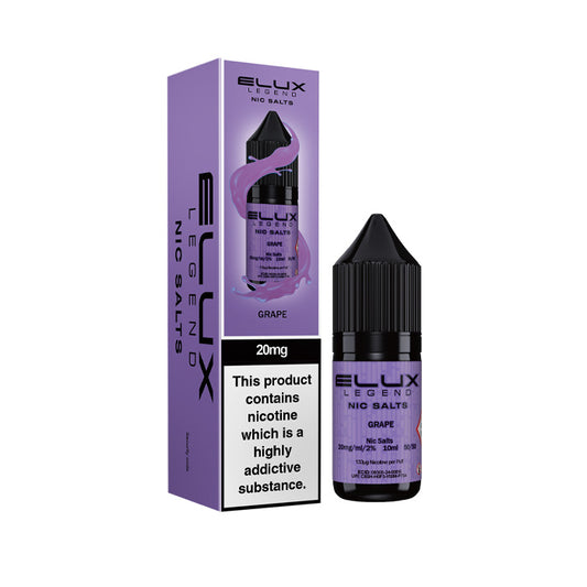 Grape Elux 10ml Nic Salt and Box