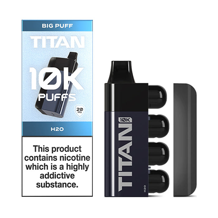 H2O Titan 10K Disposable Vape and Box