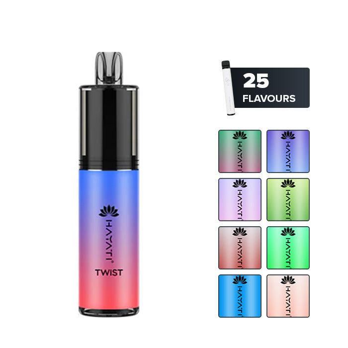 Hayati Twist 5000 Disposable Vape with 8 colour boxes