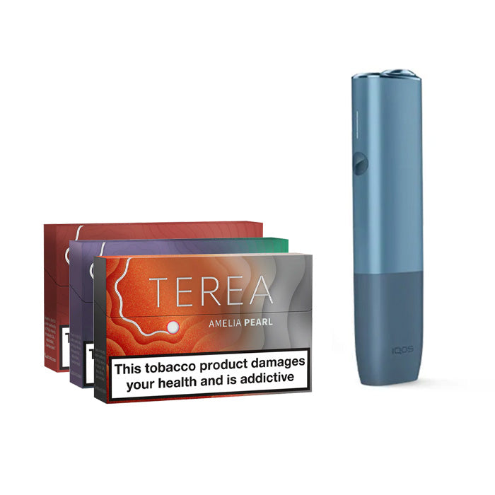 IQOS Iluma One Kit Azure Blue with 3 packs of Terea Tobacco Sticks