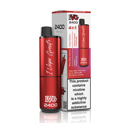 IVG 2400 Disposable Multi Flavour Cherry Edition