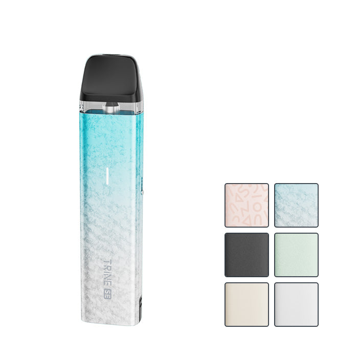 Innokin Trine SE Pod Kit with 6 squares showcasing all available colours