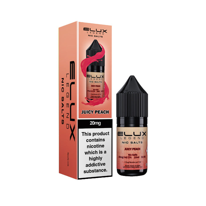 Juicy Peach 10ml Nic Salt E-Liquid by Elux Legend