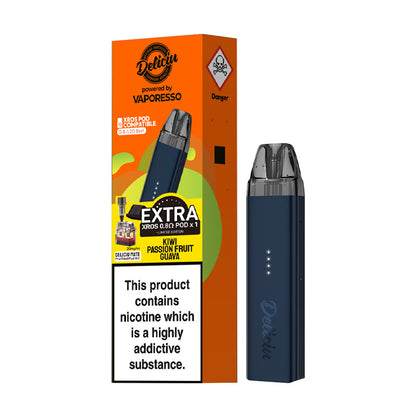 Kiwi Passon Fruit Guava Vaporesso Deliciu Mate Pod Kit and Box