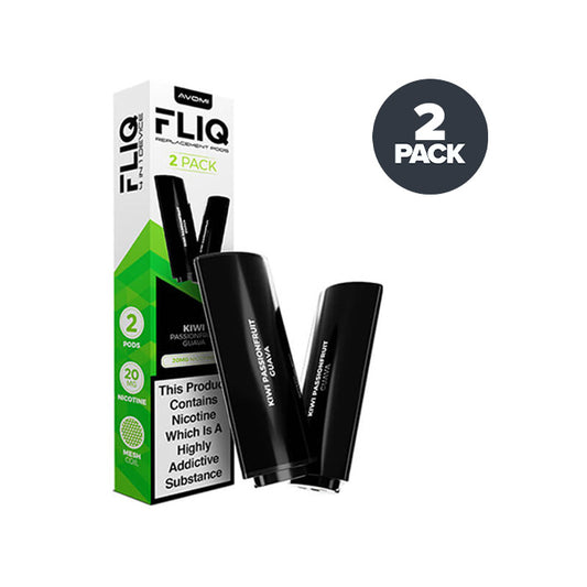 Kiwi Passionfruit Guava Avomi Fliq 4in1 Prefilled Pods and Box