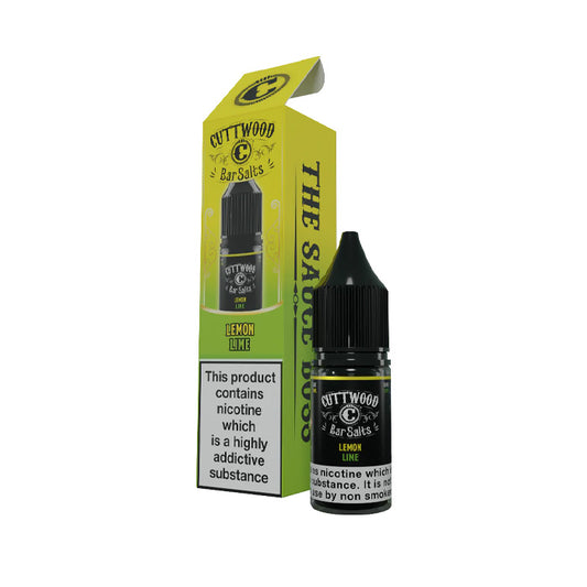 Lemon Lime 10ml Nic Salt E-Liquid by Cuttwood Bar Salts 