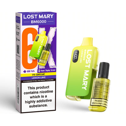 Lemon Lime Lost Mary BM6000 Disposable Vape