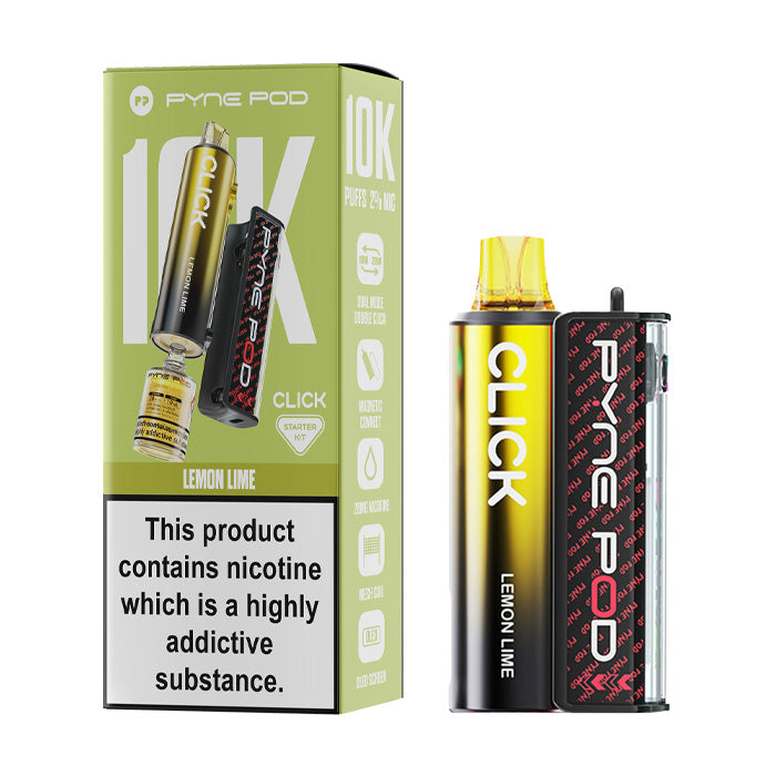 Lemon Lime Pyne Click 10K Vape Kit and Box