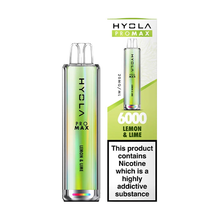 Lemon Lime Hyola Pro Max 6000 Disposable Vape and Box