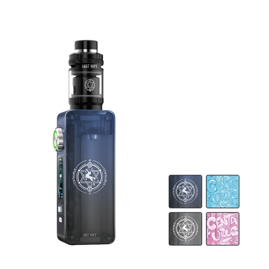 Lost Vape Centaurus N100 Kit with four squares showcasing all available colours