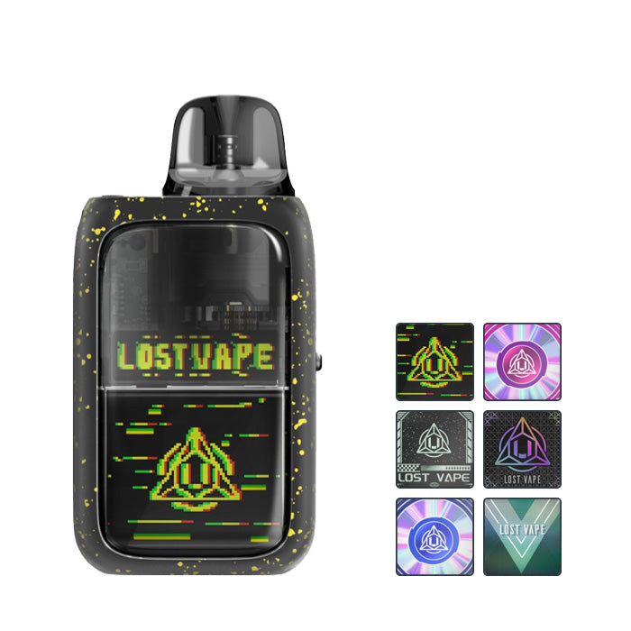 Lost Vape Ursa Epoch Pod Kit with 6 squares showing all available colours