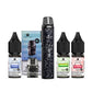 Glacial Black Lost Vape Ursa Nano 3 Kit with a pack of pods and three 10ml e-liquids