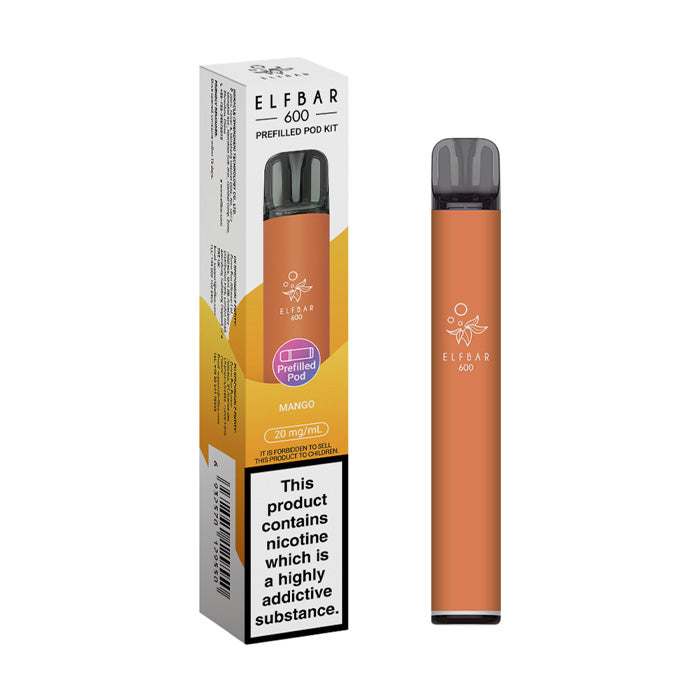 Mango Elf Bar 600 Pre-filled Pod Kit and Box