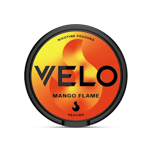 Tub of Mango Flame Velo Slim Nicotine Pouches