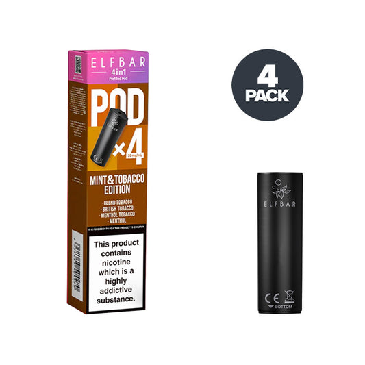 Mint Tobacco Edition Elf Bar 4in1 Pre-filled Pod and Box