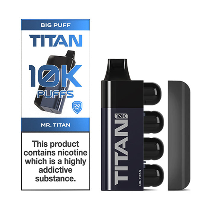 Mr. Titan Titan 10K Disposable Vape and Box