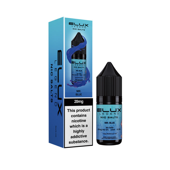 Mr Blue Elux 10ml Nic Salt and Box