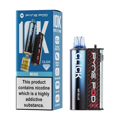 Mr Blue Pyne Click 10K Vape Kit and Box