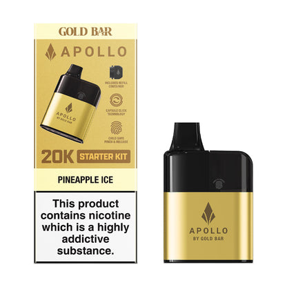 Pineapple Ice Gold Bar Apollo 20K Starter Kit and Box