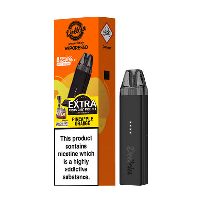 Pineapple Orange Vaporesso Deliciu Mate Pod Kit and Box