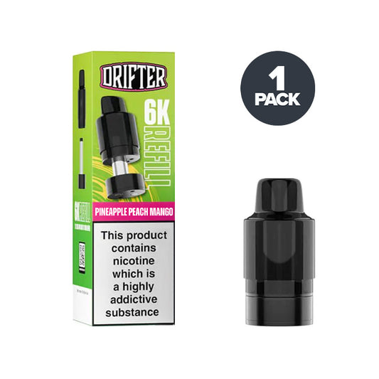 Pineapple Peach Mango Drifter 6K Pre-filled Pod and Box