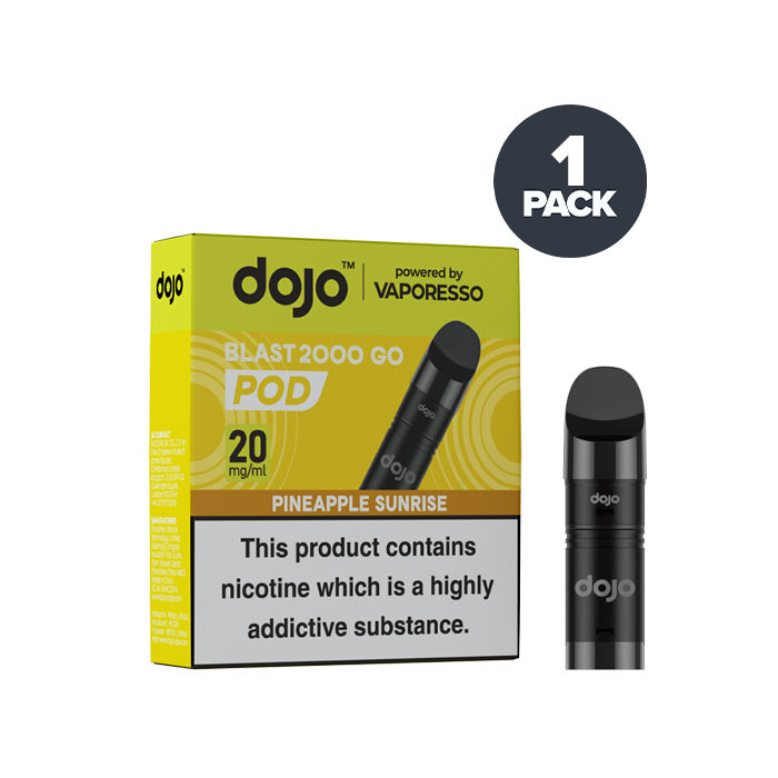 Pineapple Sunrise Vaporesso Dojo Blast 2000 Go Pod and Box